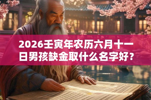 2026壬寅年农历六月十一日男孩缺金取什么名字好？