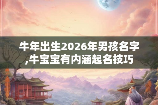 牛年出生2026年男孩名字,牛宝宝有内涵起名技巧