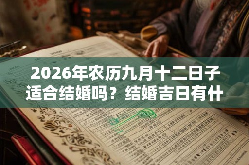 2026年农历九月十二日子适合结婚吗？结婚吉日有什么讲究？
