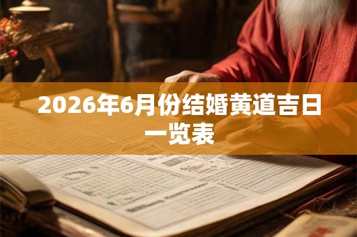 2026年6月份结婚黄道吉日一览表 2026年6月份结婚黄道吉日一览表
