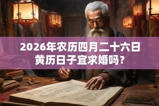 2026年农历四月二十六日黄历日子宜求婚吗？