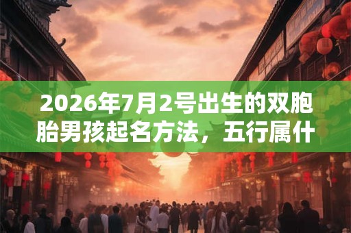 2026年7月2号出生的双胞胎男孩起名方法，五行属什么