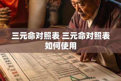 三元命对照表 三元命对照表如何使用