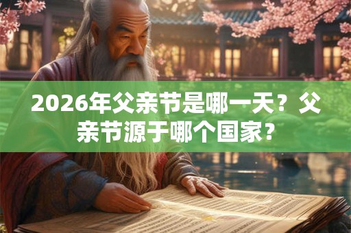 2026年父亲节是哪一天？父亲节源于哪个国家？