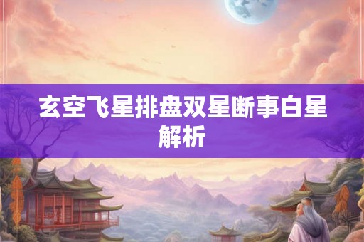 玄空飞星排盘双星断事白星解析