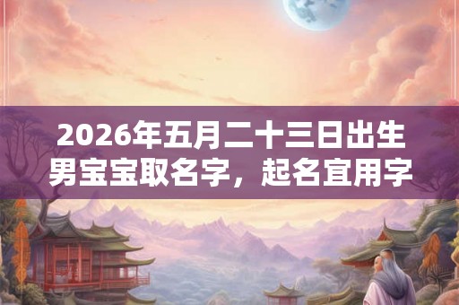 2026年五月二十三日出生男宝宝取名字，起名宜用字推荐