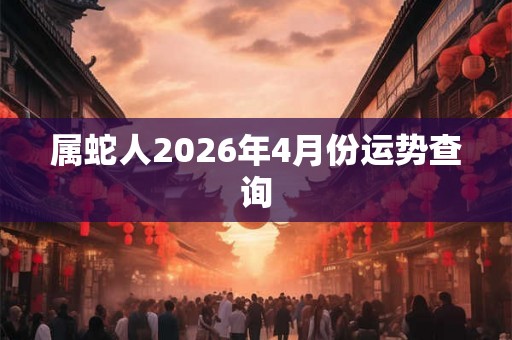 属蛇人2026年4月份运势查询