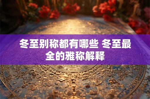 冬至别称都有哪些 冬至最全的雅称解释