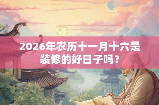 2026年农历十一月十六是装修的好日子吗？