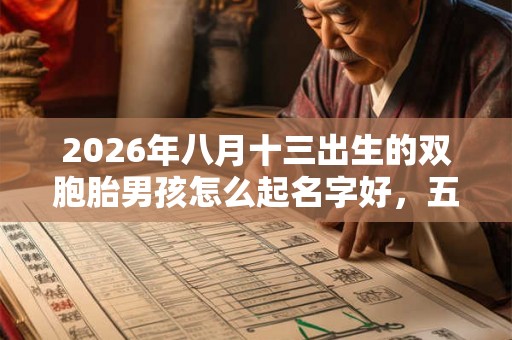 2026年八月十三出生的双胞胎男孩怎么起名字好，五行属什么？