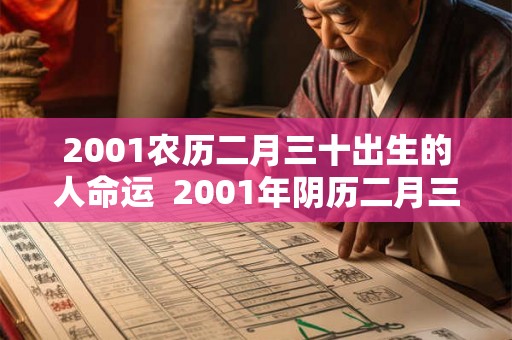 2001农历二月三十出生的人命运  2001年阴历二月三十是什么命