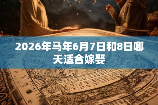 2026年马年6月7日和8日哪天适合嫁娶