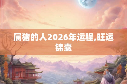 属猪的人2026年运程,旺运锦囊 属猪的人2026年运程,旺运锦囊