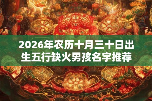 2026年农历十月三十日出生五行缺火男孩名字推荐