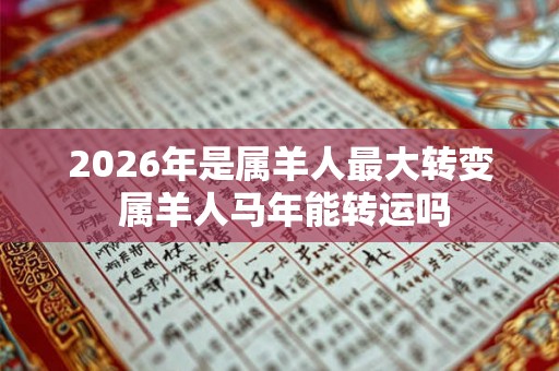 2026年是属羊人最大转变 属羊人马年能转运吗