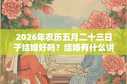 2026年农历五月二十三日子结婚好吗？结婚有什么讲究？