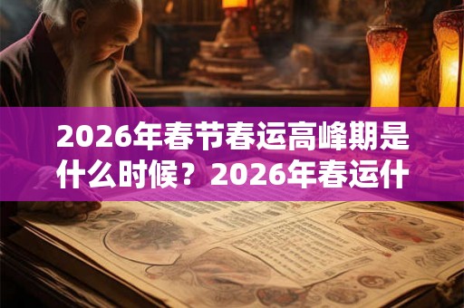 2026年春节春运高峰期是什么时候？2026年春运什么时候开始？