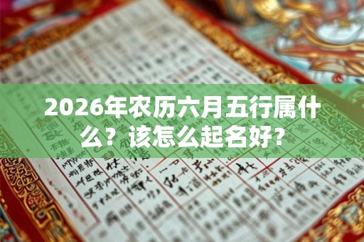 2026年农历六月五行属什么？该怎么起名好？