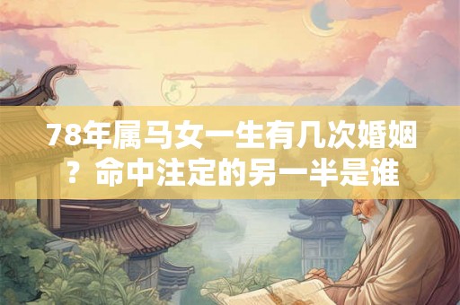 78年属马女一生有几次婚姻？命中注定的另一半是谁