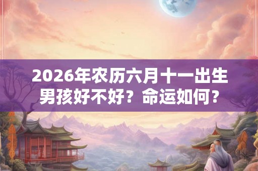 2026年农历六月十一出生男孩好不好？命运如何？