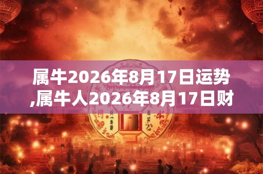 属牛2026年8月17日运势,属牛人2026年8月17日财运,生肖牛2026年8月17日运势