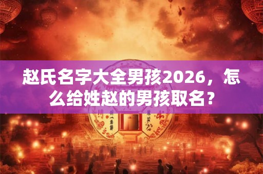 赵氏名字大全男孩2026，怎么给姓赵的男孩取名？