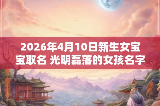2026年4月10日新生女宝宝取名 光明磊落的女孩名字