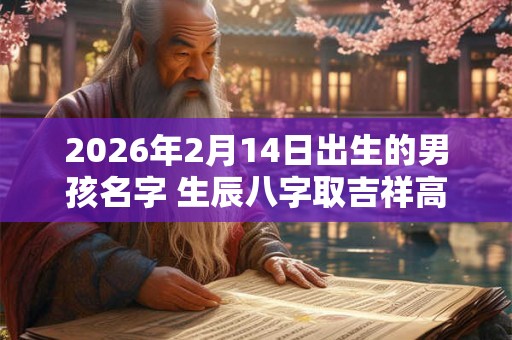2026年2月14日出生的男孩名字 生辰八字取吉祥高分好名