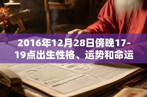 2016年12月28日傍晚17-19点出生性格、运势和命运 2016年12月28日傍晚17-19点出生性格、运势和命运