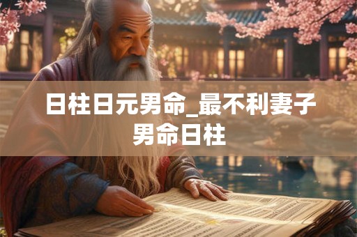 日柱日元男命_最不利妻子男命日柱