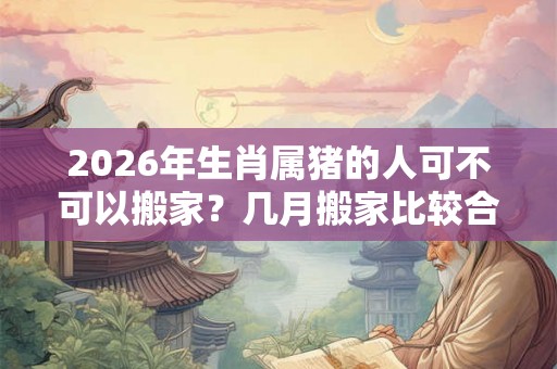 2026年生肖属猪的人可不可以搬家？几月搬家比较合适？