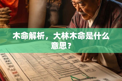 木命解析,大林木命是什么意思? 木命解析,大林木命是什么意思?