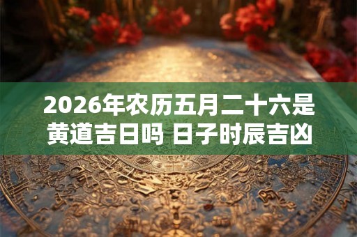 2026年农历五月二十六是黄道吉日吗 日子时辰吉凶