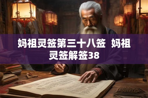 妈祖灵签第三十八签 妈祖灵签解签38 妈祖灵签第三十八签 妈祖灵签解签38