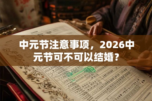 中元节注意事项，2026中元节可不可以结婚？