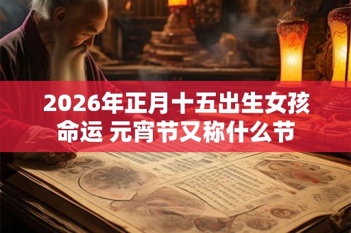 2026年正月十五出生女孩命运 元宵节又称什么节