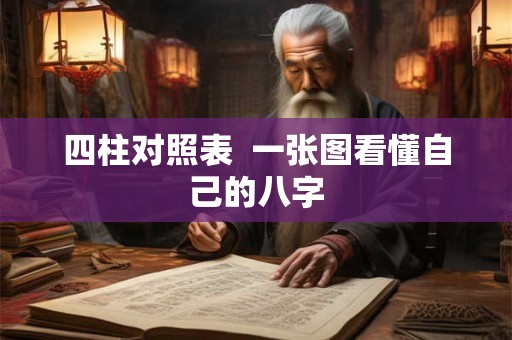 四柱对照表  一张图看懂自己的八字