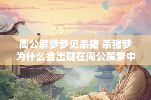 周公解梦梦见杀猪 杀猪梦为什么会出现在周公解梦中