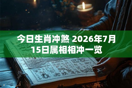 今日生肖冲煞 2026年7月15日属相相冲一览