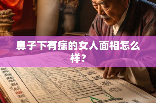 鼻子下有痣的女人面相怎么样？