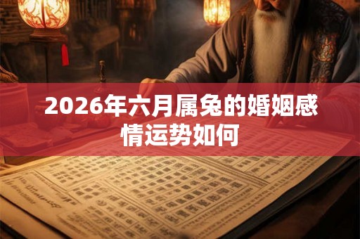 2026年六月属兔的婚姻感情运势如何