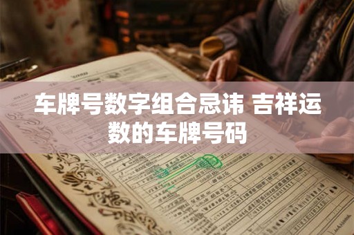 车牌号数字组合忌讳 吉祥运数的车牌号码