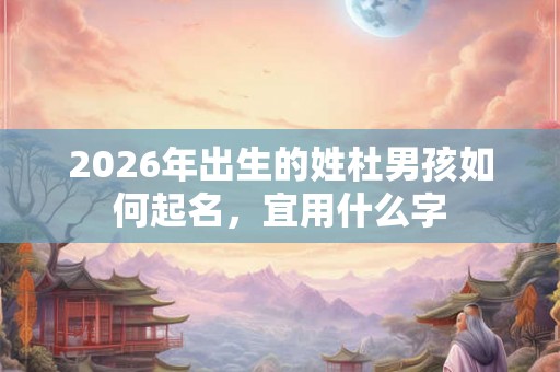 2026年出生的姓杜男孩如何起名，宜用什么字