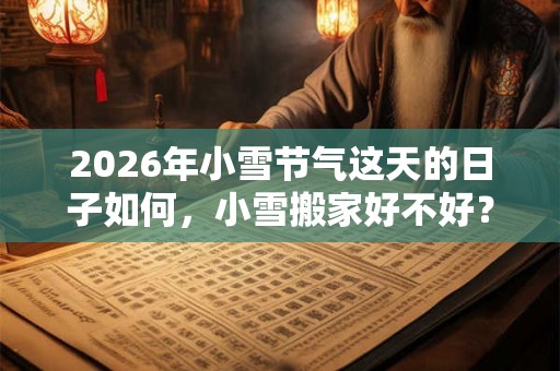 2026年小雪节气这天的日子如何，小雪搬家好不好？