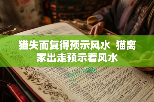 猫失而复得预示风水 猫离家出走预示着风水 猫失而复得预示风水 猫离家出走预示着风水