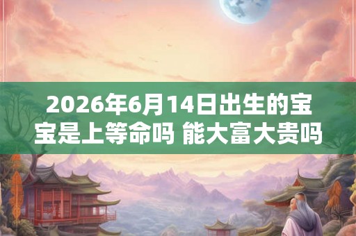2026年6月14日出生的宝宝是上等命吗 能大富大贵吗