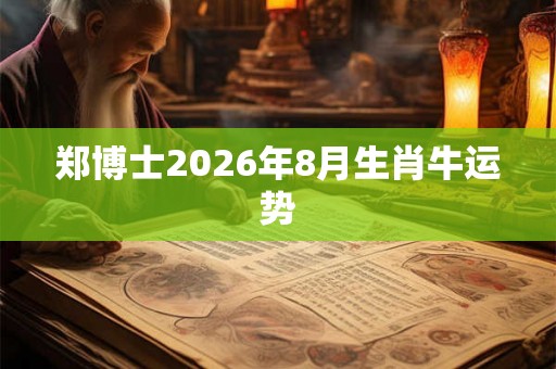 郑博士2026年8月生肖牛运势