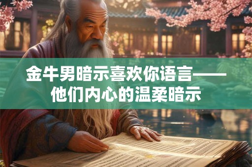 金牛男暗示喜欢你语言——他们内心的温柔暗示