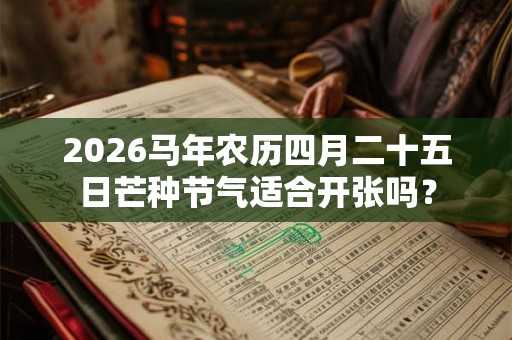 2026马年农历四月二十五日芒种节气适合开张吗？