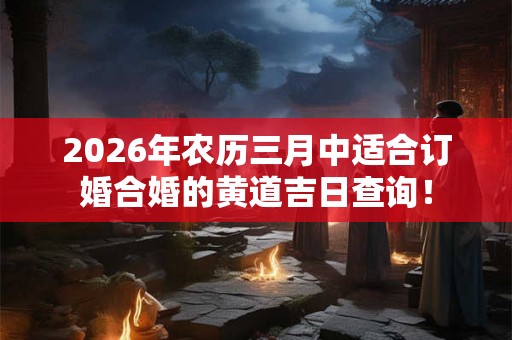 2026年农历三月中适合订婚合婚的黄道吉日查询! 2026年农历三月中适合订婚合婚的黄道吉日查询!